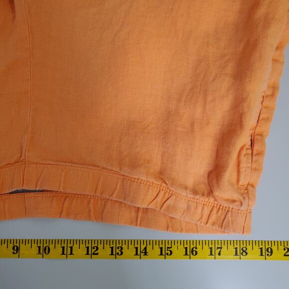 J. Jill Womens Pants Size Medium Petite Linen Wide Leg Ankle Cropped Orange - Picture 8 of 11